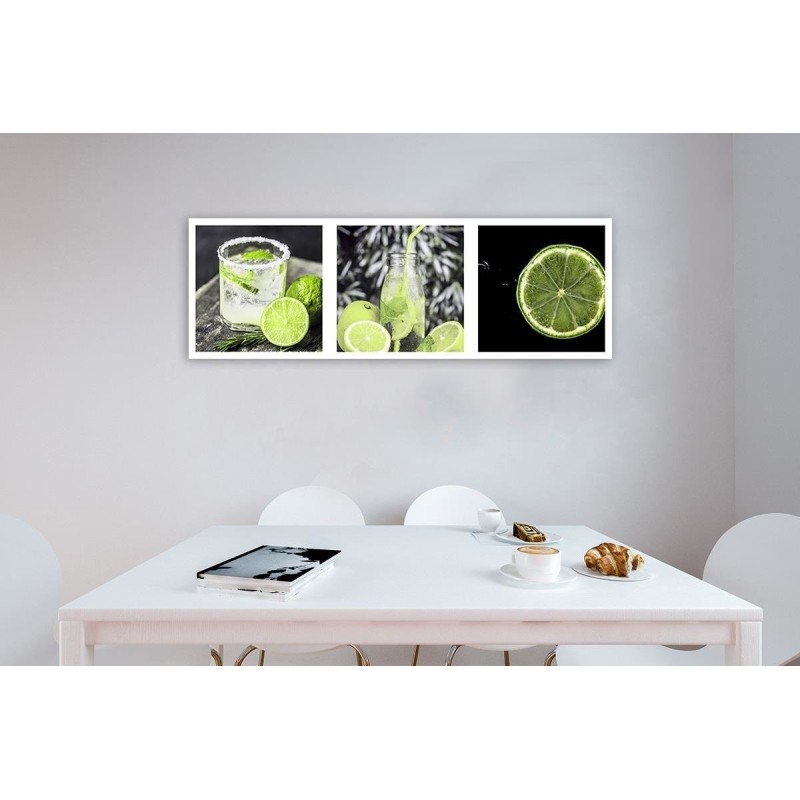 Bild auf Leinwand - Limette mit Spritzwasser | Feeby