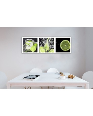 Bild auf Leinwand - Limette mit Spritzwasser | Feeby