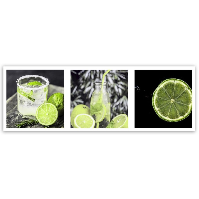 Bild auf Leinwand - Limette mit Spritzwasser | Feeby