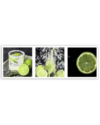 Bild auf Leinwand - Limette mit Spritzwasser | Feeby