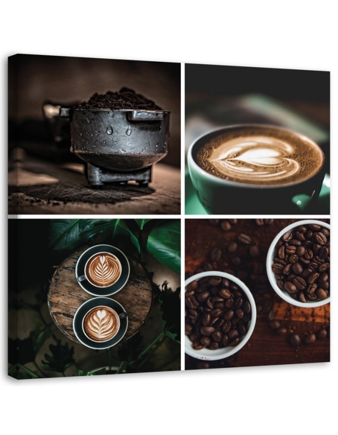 Leinwandbild - Kaffeethema für die Küche | Feeby