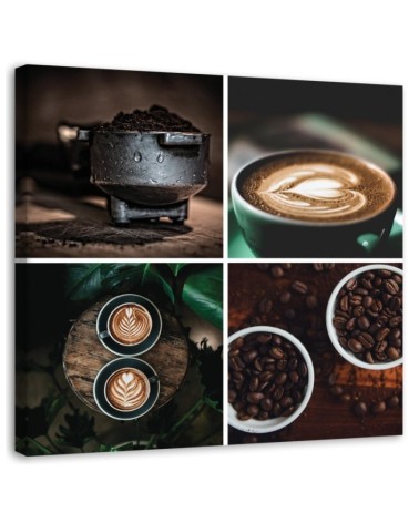 Leinwandbild - Kaffeethema für die Küche | Feeby