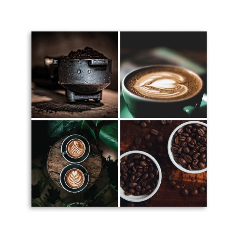 Leinwandbild - Kaffeethema für die Küche | Feeby