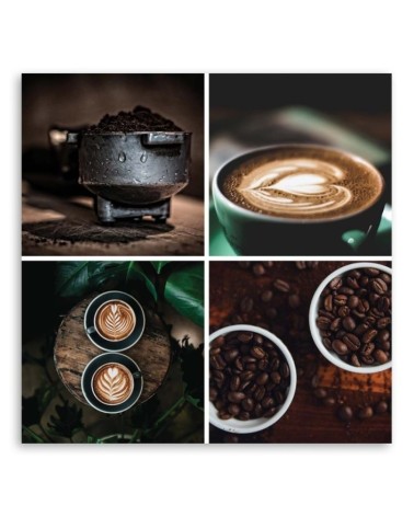 Leinwandbild - Kaffeethema für die Küche | Feeby