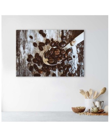 Bild auf Leinwand - Kaffeebohnen auf einem Löffel | Feeby