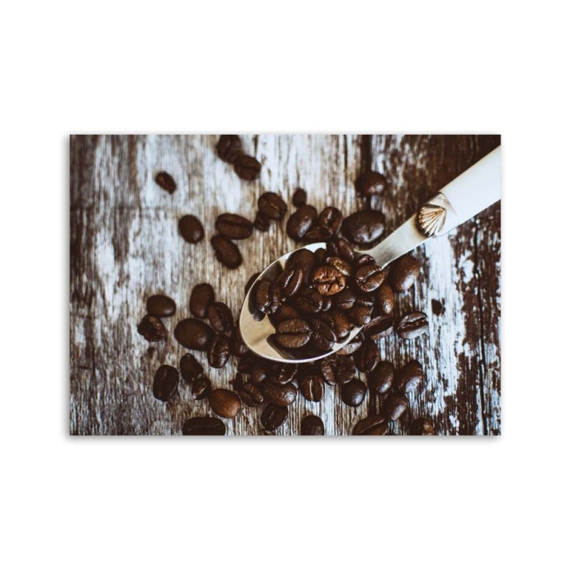 Bild auf Leinwand - Kaffeebohnen auf einem Löffel | Feeby