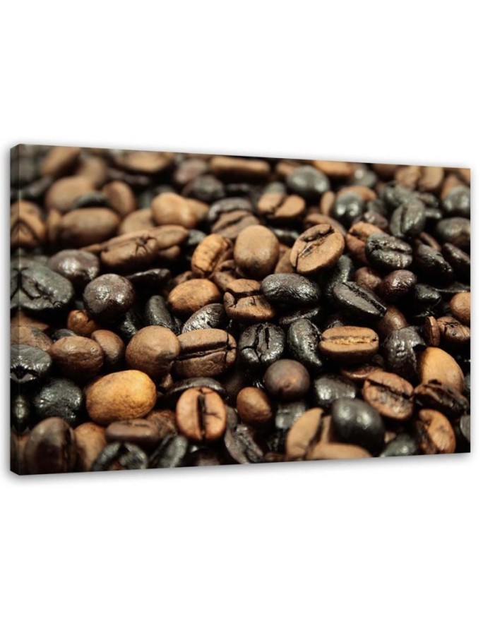 Leinwanddruck - Schwarze und braune Kaffeebohnen | Feeby