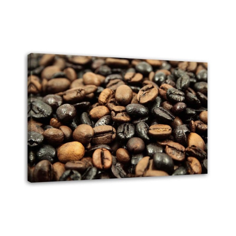 Leinwanddruck - Schwarze und braune Kaffeebohnen | Feeby