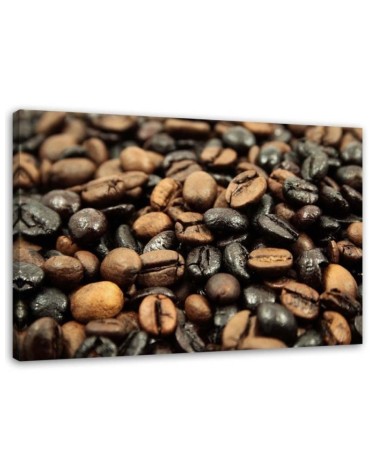 Leinwanddruck - Schwarze und braune Kaffeebohnen | Feeby