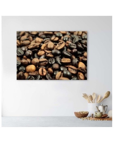 Leinwanddruck - Schwarze und braune Kaffeebohnen | Feeby