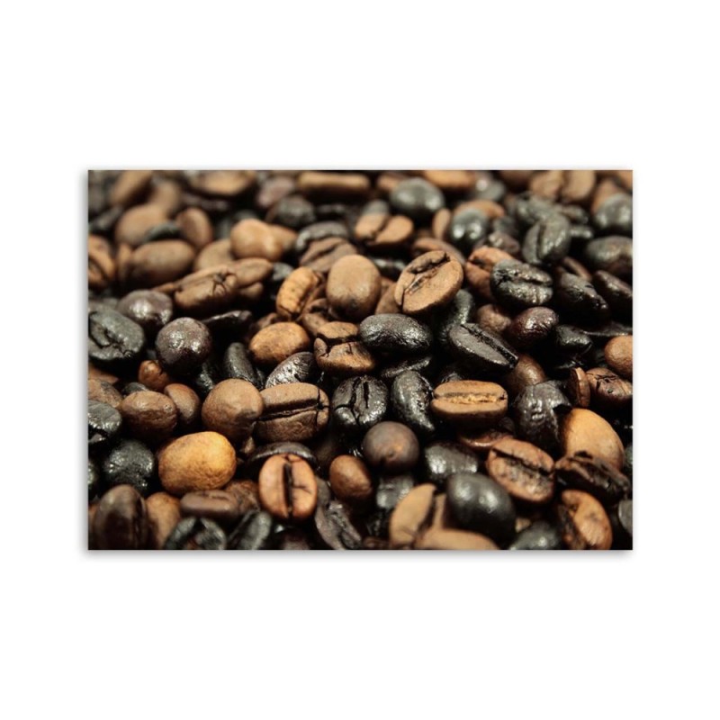 Leinwanddruck - Schwarze und braune Kaffeebohnen | Feeby