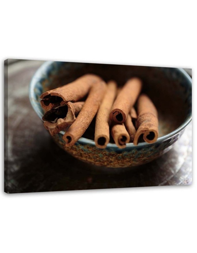 Bild auf Leinwand - Zimtstangen in einer Schale | Feeby