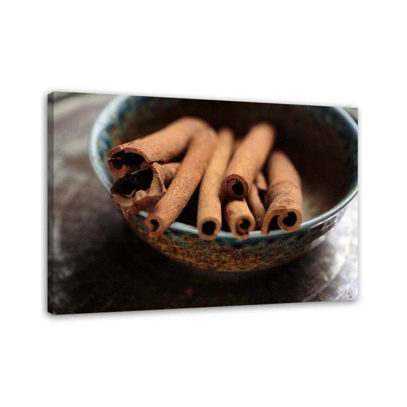 Bild auf Leinwand - Zimtstangen in einer Schale | Feeby