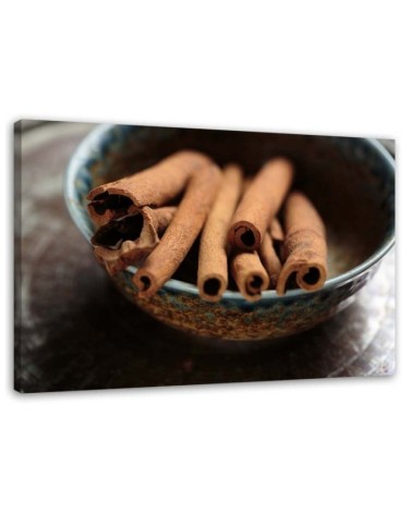 Bild auf Leinwand - Zimtstangen in einer Schale | Feeby