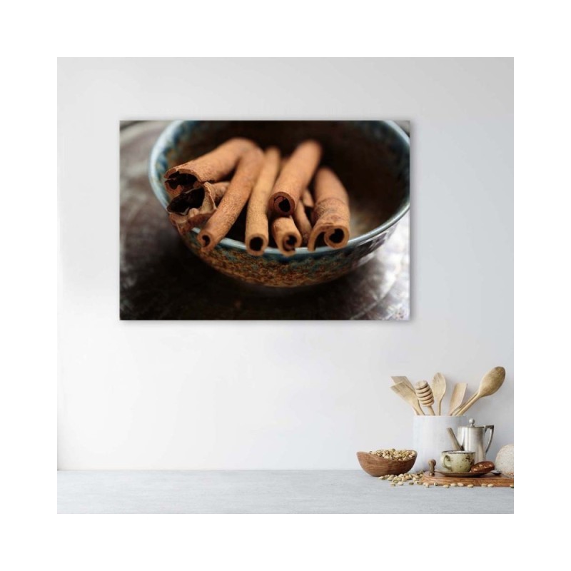 Bild auf Leinwand - Zimtstangen in einer Schale | Feeby