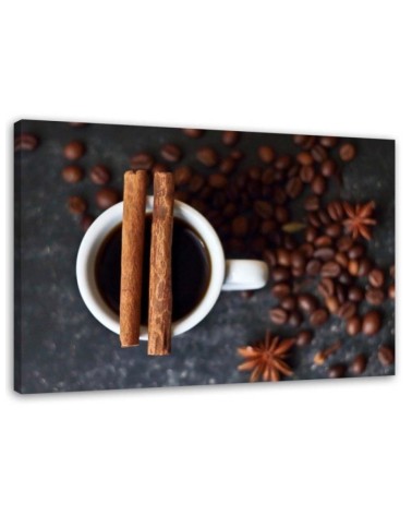 Canvas painting for the kitchen - Cinnamon coffee cup | FEEBY