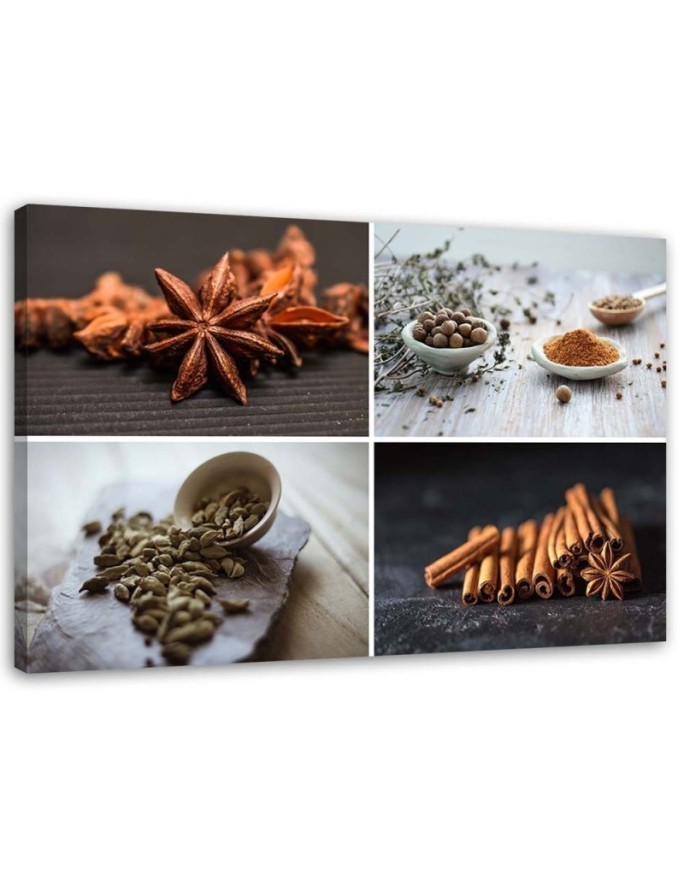 Leinwandbild - Zimt Kardamom Gewürze | Feeby