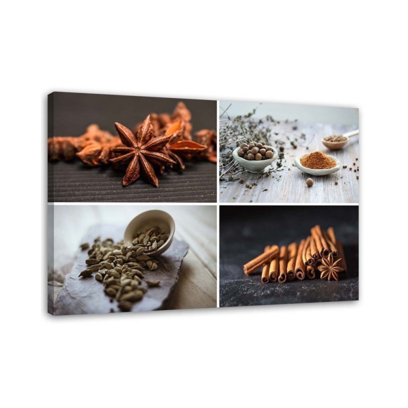 Leinwandbild - Zimt Kardamom Gewürze | Feeby