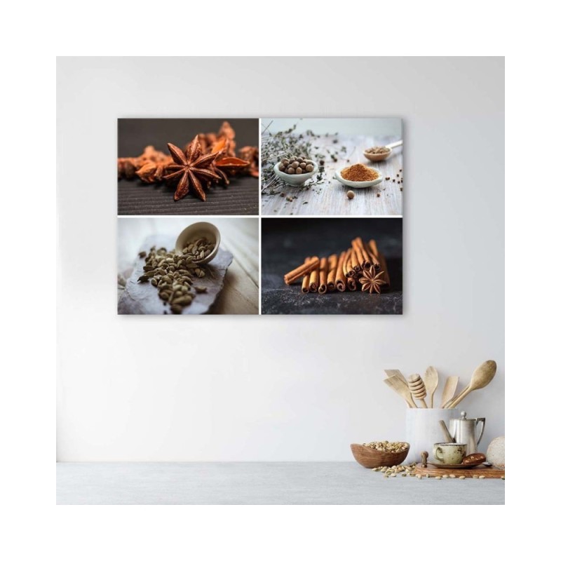 Leinwandbild - Zimt Kardamom Gewürze | Feeby
