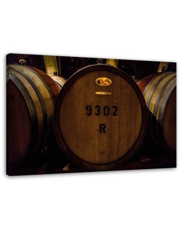 Wall Canvas prints for bar restaurant - Wine barrels | FEEBY