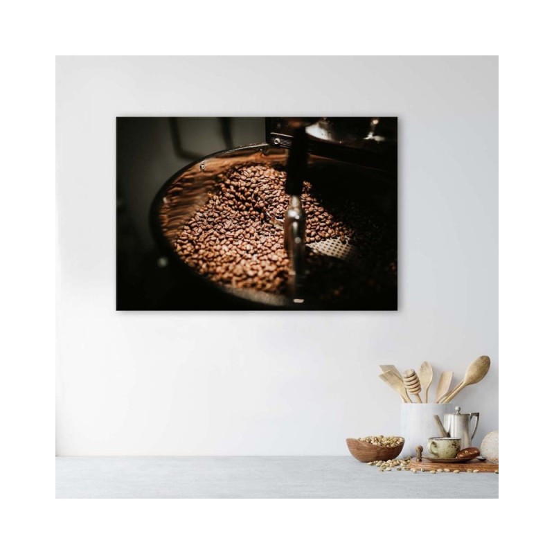 Leinwandbild modern - Mahlen von Kaffeebohnen | Feeby