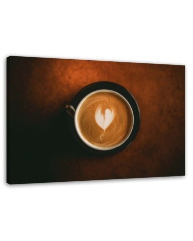 Modern painting for the kitchen - Coffee cup with a heart | FEEBY
