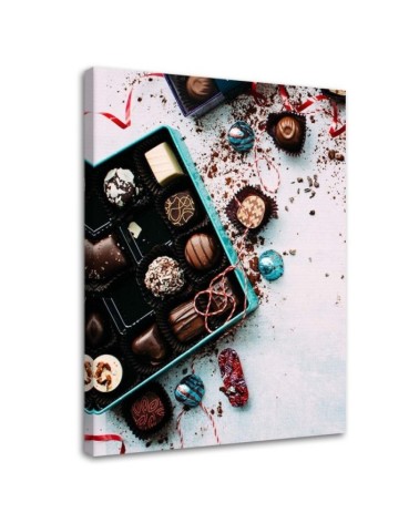 Leinwandbild modern - Farbige Pralinen | Feeby