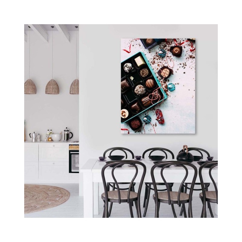 Leinwandbild modern - Farbige Pralinen | Feeby
