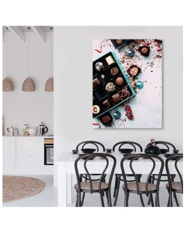 Leinwandbild modern - Farbige Pralinen | Feeby