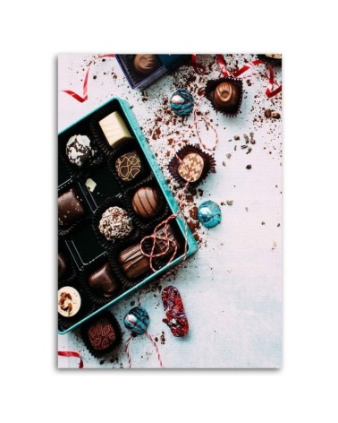 Leinwandbild modern - Farbige Pralinen | Feeby