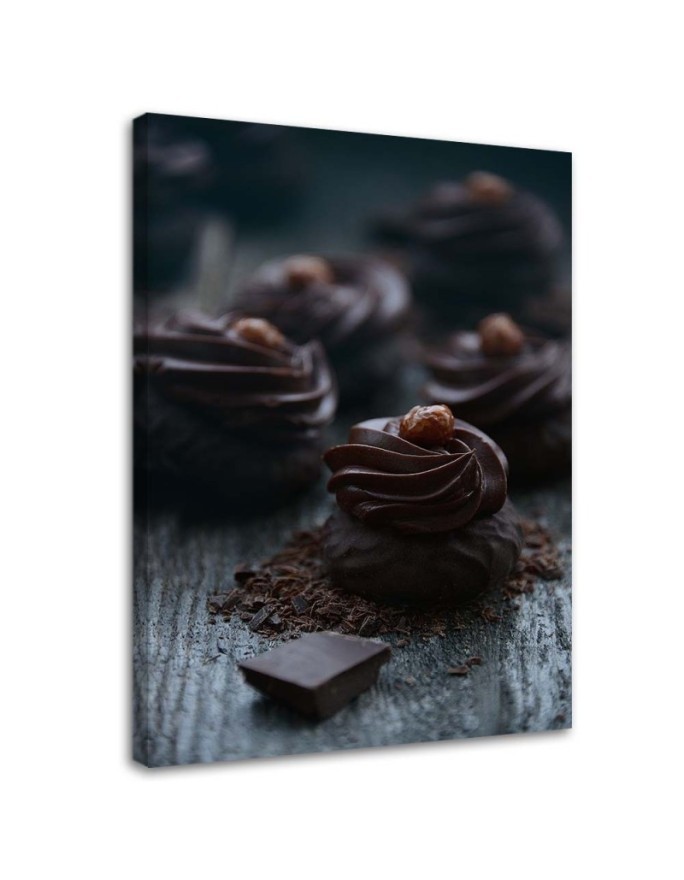 Dekoratives Leinwandbild - Dessert aus dunkler Schokolade | Feeby