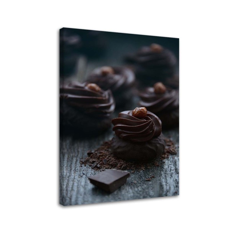 Dekoratives Leinwandbild - Dessert aus dunkler Schokolade | Feeby