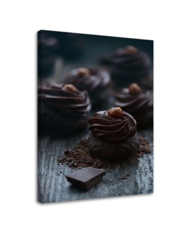 Dekoratives Leinwandbild - Dessert aus dunkler Schokolade | Feeby