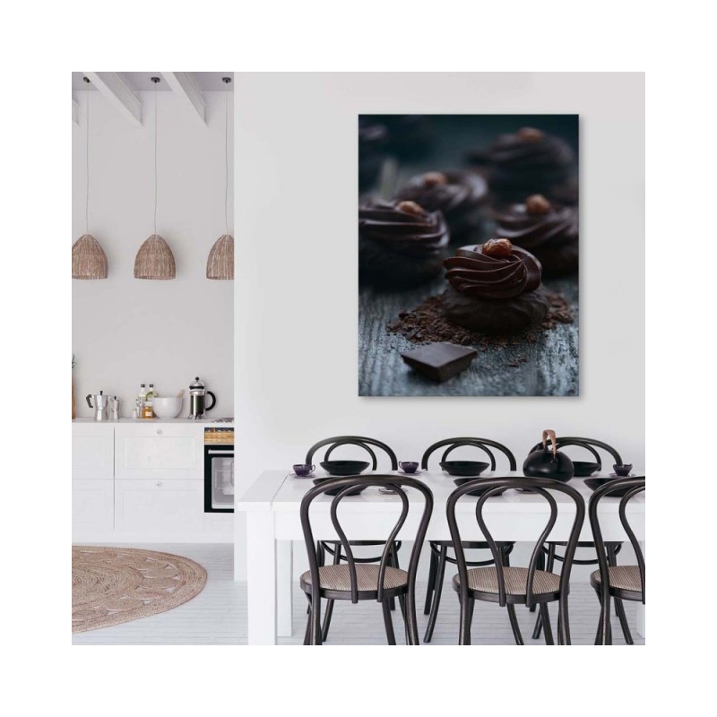 Dekoratives Leinwandbild - Dessert aus dunkler Schokolade | Feeby