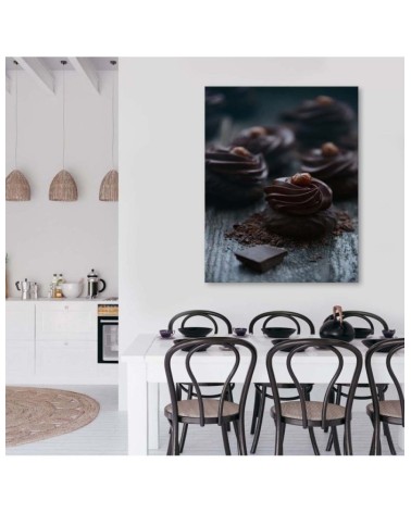 Dekoratives Leinwandbild - Dessert aus dunkler Schokolade | Feeby