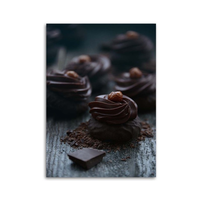 Dekoratives Leinwandbild - Dessert aus dunkler Schokolade | Feeby