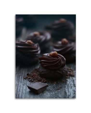 Dekoratives Leinwandbild - Dessert aus dunkler Schokolade | Feeby