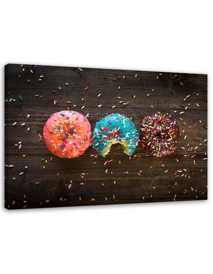 Bild auf Leinwand - Farbige Donuts | Feeby