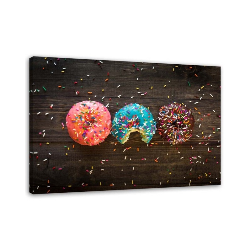 Bild auf Leinwand - Farbige Donuts | Feeby