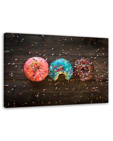 Bild auf Leinwand - Farbige Donuts | Feeby