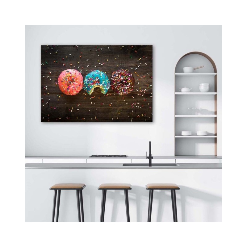 Bild auf Leinwand - Farbige Donuts | Feeby