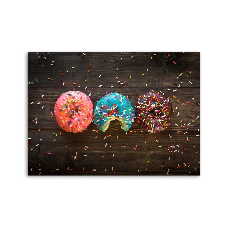Bild auf Leinwand - Farbige Donuts | Feeby