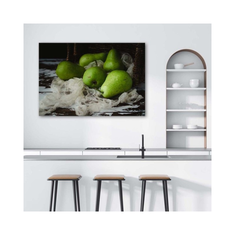 Modernes Wandbild - Grüne Birnen | Feeby