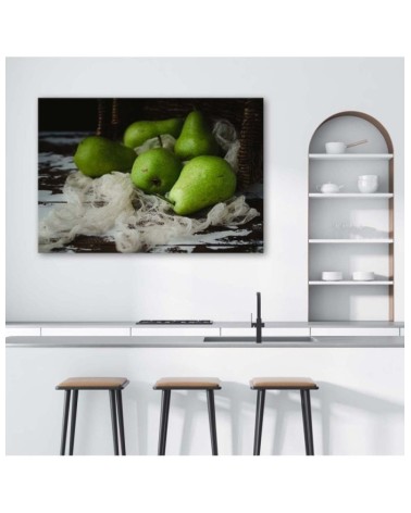 Modernes Wandbild - Grüne Birnen | Feeby