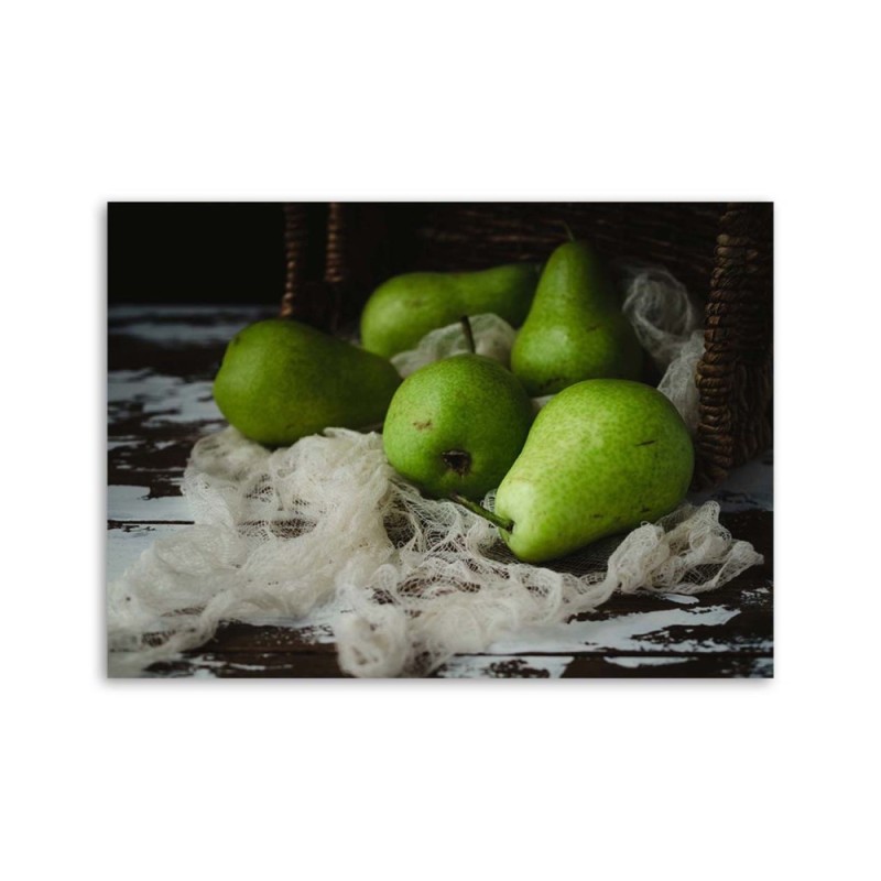 Modernes Wandbild - Grüne Birnen | Feeby