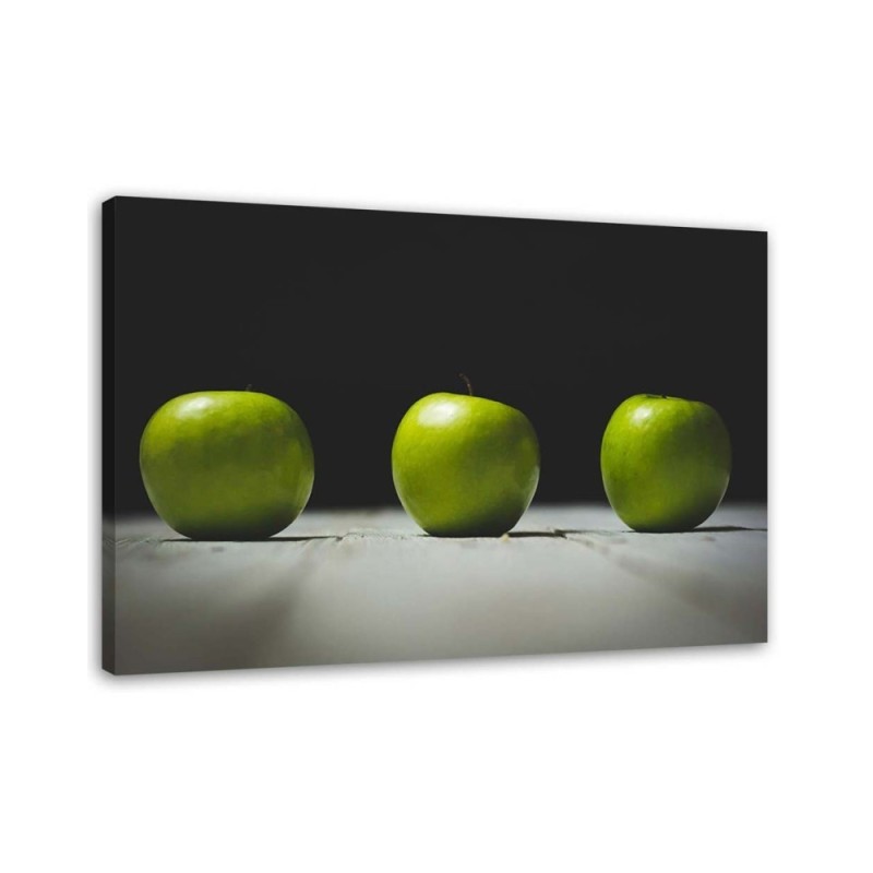 Leinwanddruck - Drei grüne Äpfel | Feeby
