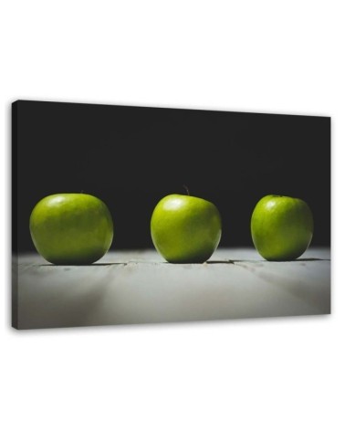 Leinwanddruck - Drei grüne Äpfel | Feeby