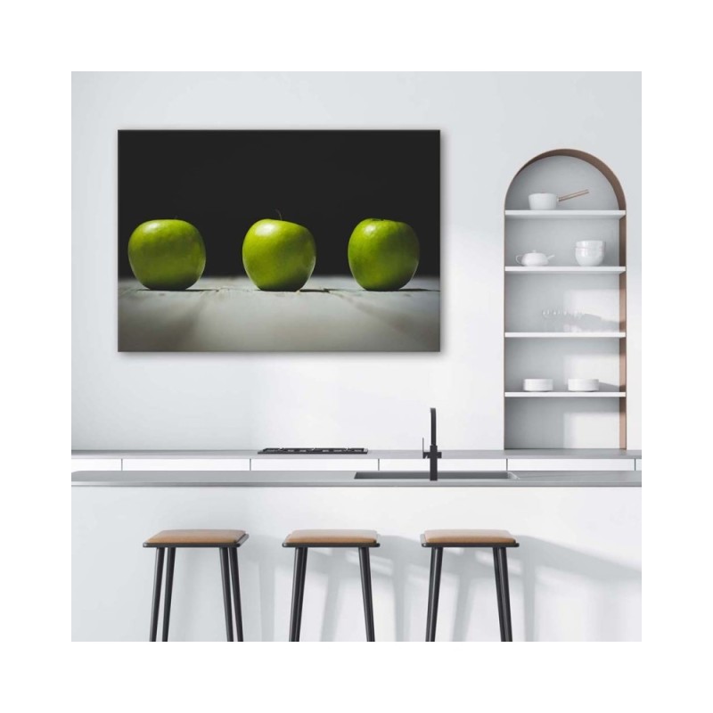 Leinwanddruck - Drei grüne Äpfel | Feeby