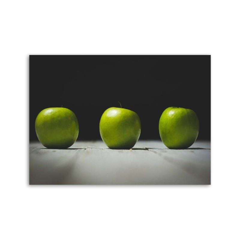 Leinwanddruck - Drei grüne Äpfel | Feeby
