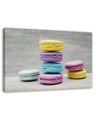 Decorative Canvas painting for wall - Colourful macarons | FEEBY